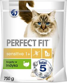 Perfect Fit Cat Sensitive 1+ Karma z indykiem dla kota 750g