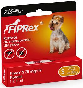 Fiprex Spot On dla Psa poniżej 10kg Krople na kleszcze rozm. S 1szt.