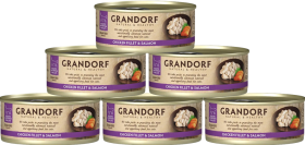 Grandorf Adult Chicken&Salmon Fillet Karma z kurczakiem i łososiem w sosie dla kota 6x70g PAKIET